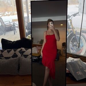 Wild Fable Red Asymmetrical Dress